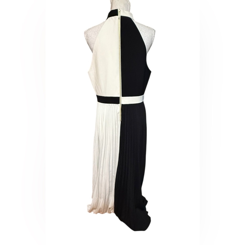 Ted Baker Lixia Maxi- Black and White Pleated Dress, Halter Neck TB 5 - Picture 4 of 5